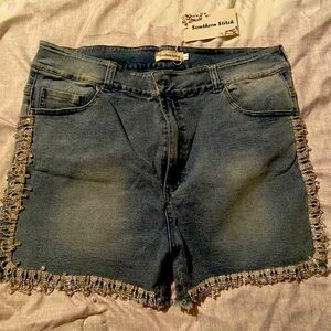 Rhinestone jean shorts